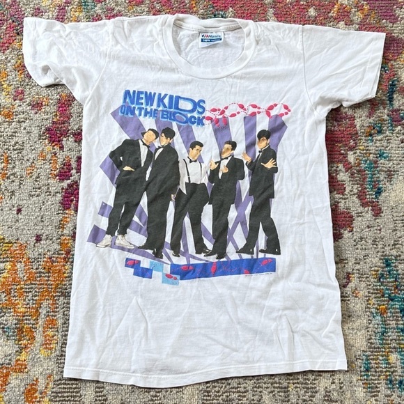 Vintage 80s New Kids On The Block Pop Music Concert 1980s Tshirt - Picture 1 of 8